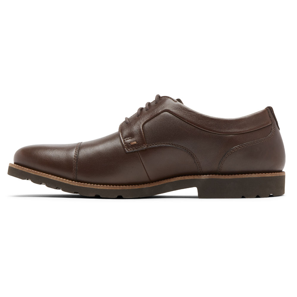 Rockport Mens Sharp & Ready 2 Cap Toe - Oxfords Dark Brown - XNP019752